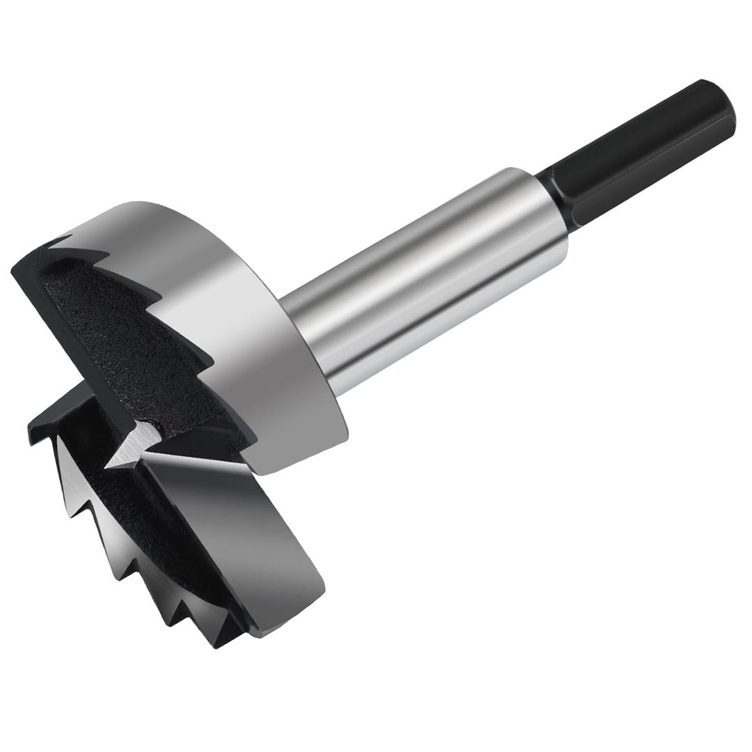2-1/8 Inch Forstner Drill Bit for Woodworking, 2-1/8" Forstner Bit Wood Drill Bits for Holes, Hinge Cutter for Hard Wood, Plastic, Plywood HEX Shank