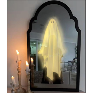 Halloween Hologram Ghost Mirror, Large Spooky Scary Ghosts Haunted Mirror Halloween Decor Indoor, Bedroom Kitchen and Fireplace Decor 