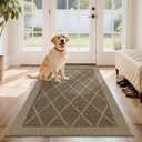 COSY HOMEER Non-Slip Door Mat 36"x60", Entryway Rugs Low Profile Absorbent Dirt Trapper Doormat for Front Entrance, Washable Polypropylene Entry Mat (Beige)