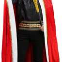 3 Pieces Halloween King Cloak Crown Wand Costume Set For Adult And Children Prince or Queen Robe Red Cloak Cape And Crown Headband For Halloween Cosplay Party (For-Adult)