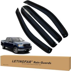 LETINGFAR Window Visors Rain Guards for Ford F150 SuperCrew 2004 2005 2006 2007 2008 Accessories, Wind Deflectors Vent Shades for Ford F150