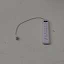 6 Outlet Surge Protector Power Strip with Low-Profile Plug with 8ft Cord, 1000 Joules, White