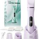 Hair Removal Epilators Bikini Trimmer for Women, Painless Waterproof Electric Foil Shaver Razors for Facial Leg Body Armpit, Ceramic Blade with USB Charging Dock, Travel Grooming Gifts for Her, Purple