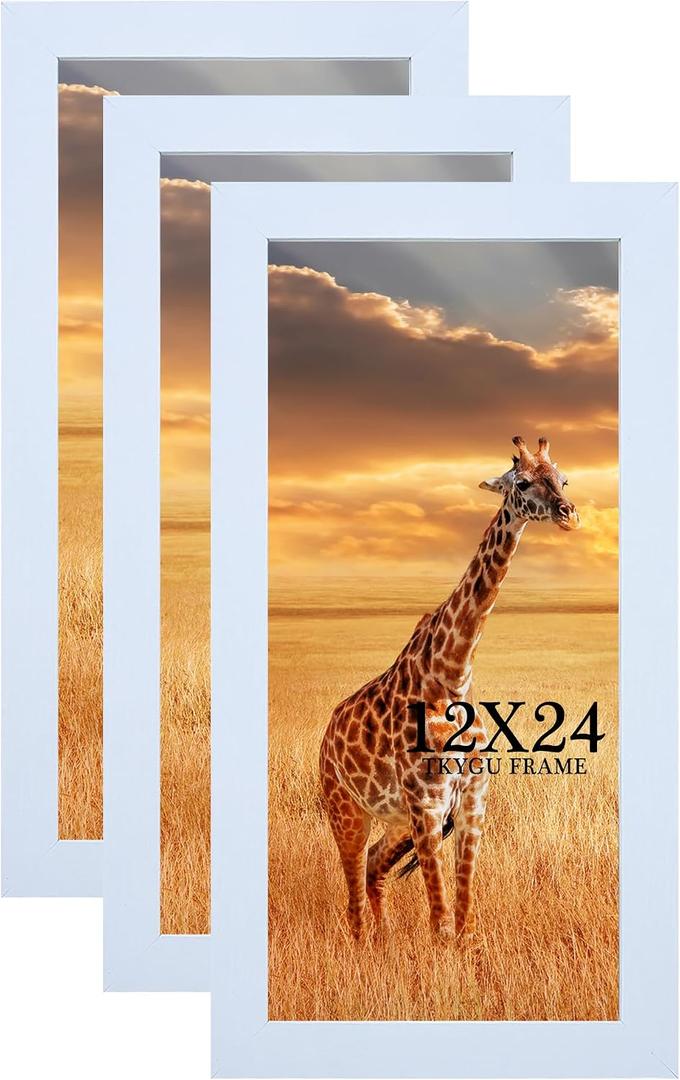 12x24 Picture frame Set of 3,Wooden frame 12x24 Wall Gallery Poster Photo frame white 12 by 24 Photos Posters frame -wedding best gift
