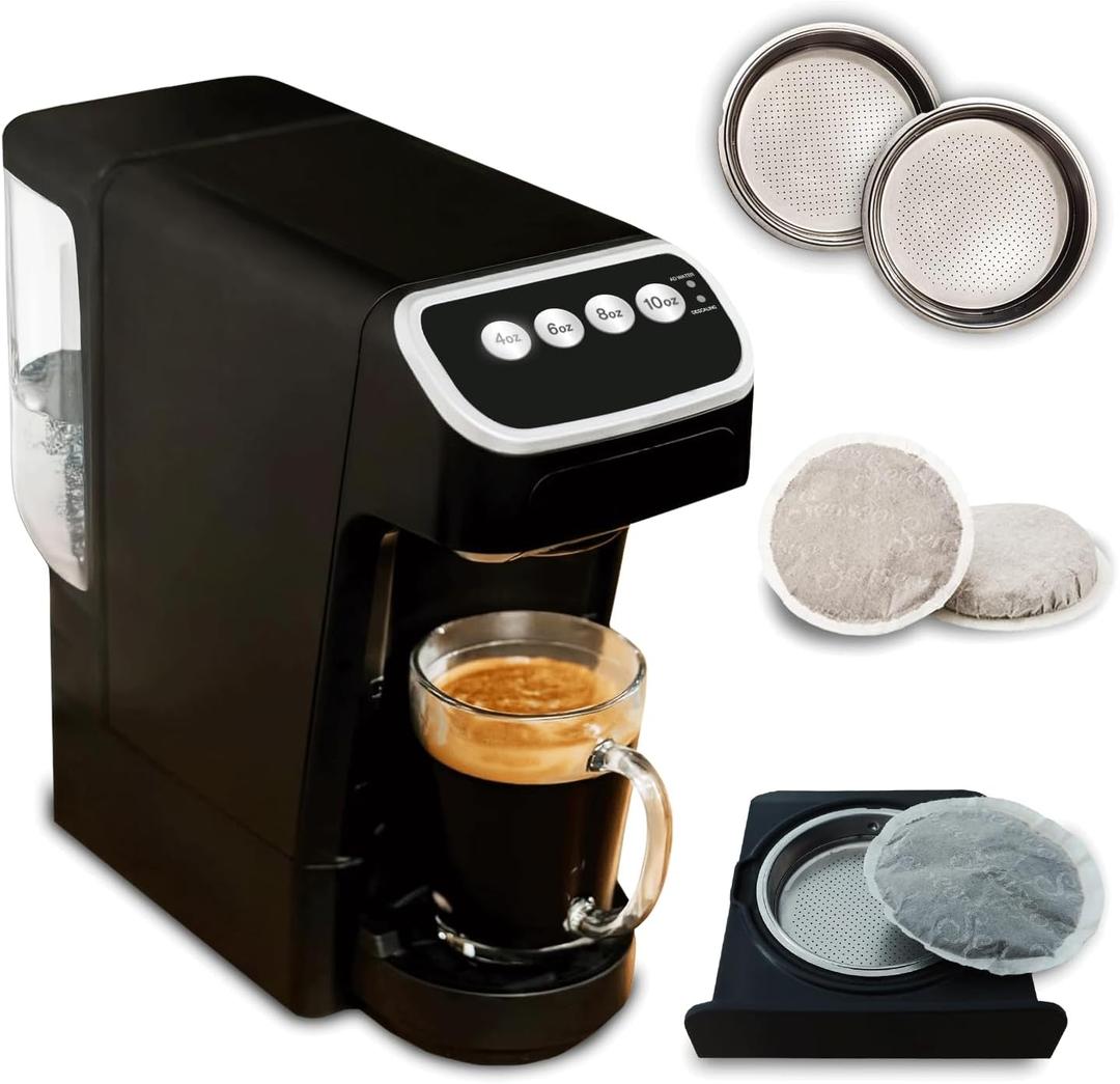 Coffee Machine  Compatible with Senseo Pods  Fast Brewing Single-Serve Coffee Maker with Rich Flavor Extraction, Crema Layer, Space-Saving Sleek Design, Barista-Quality Taste