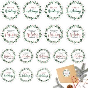 Holiday Stickers 3 Inch 2 Inch Large, Round Xmas Christmas Holiday Sticker for Envelopes Seals Cards Crafts Label Gifts Presents Bag Wrapping Party Favors (day126)