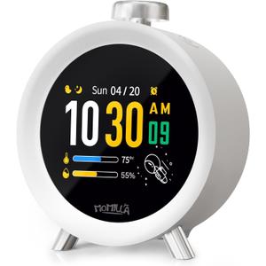 MOMILLA Alarm Clocks for Bedrooms, 2.8" Color Display, 7-Day Programmable 4 Alarms, Loud Alarm Clock for Heavy Sleepers Adults/Kids/Teen, Digital White Noise Sound Machine, Easy to Set, Hourly Chime, Small
