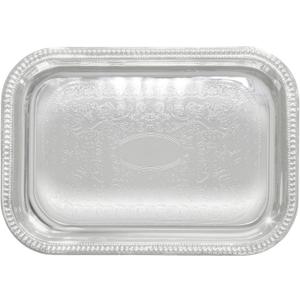 Winco Rectangular Tray, 18 by 12-Inch, Chrome, 18" x 12"