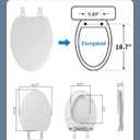 Hibbent Elongated Toilet Seat with Oval Cover, Soft Close Toilet Seat, Easy to Install,Never Loosen Hinge to Prevent Shifting, Non-slip Seat Bumpers and Easily Cleaning(White)