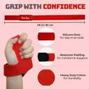 Teun Teun Glitter Weight Lifting Wrist Straps  24-Inch Cotton Gym Straps with Neoprene Padding for Deadlifts, Powerlifting, and Strength Training (Red)