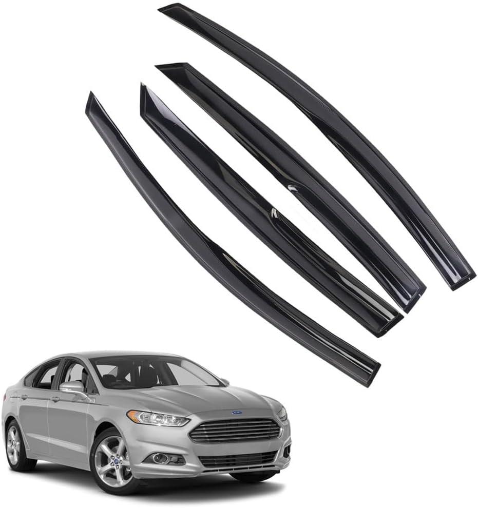 Rain Guards for Fusion 2013-2020, Tape-on Side Window Deflectors for Fusion, Window Visors for Ford Cars, for Ford Car Accessories 4 Rain Guards