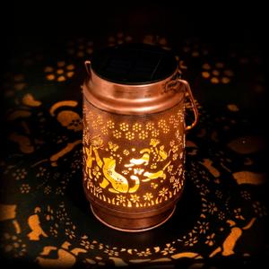 Lantern Light Cat Decorations  Vintage Metal Hanging Light, Warm LED Glow  Cozy Patio, Balcony, Backyard, Garden & Porch Lanterns Decorative Outdoor | Magical Gifts for New Homeowners | Men & Women