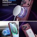 Magnetic for iPhone 17 Pro Case [Compatible with MagSafe][Built-in Camera Lens Protector] Slim Thin Soft Silicone Bumper Shockproof Metallic Luster Phone Case (Burgundy)