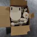 Outdoor Roller Shade, Exterior Cordless Patio Roll Up Blinds with Splicing Design, Cordless Shade Cloth Roll Blinds for Porch Gazebo Pergola Balcony Backyard (8' W x 6' H, Sesame)