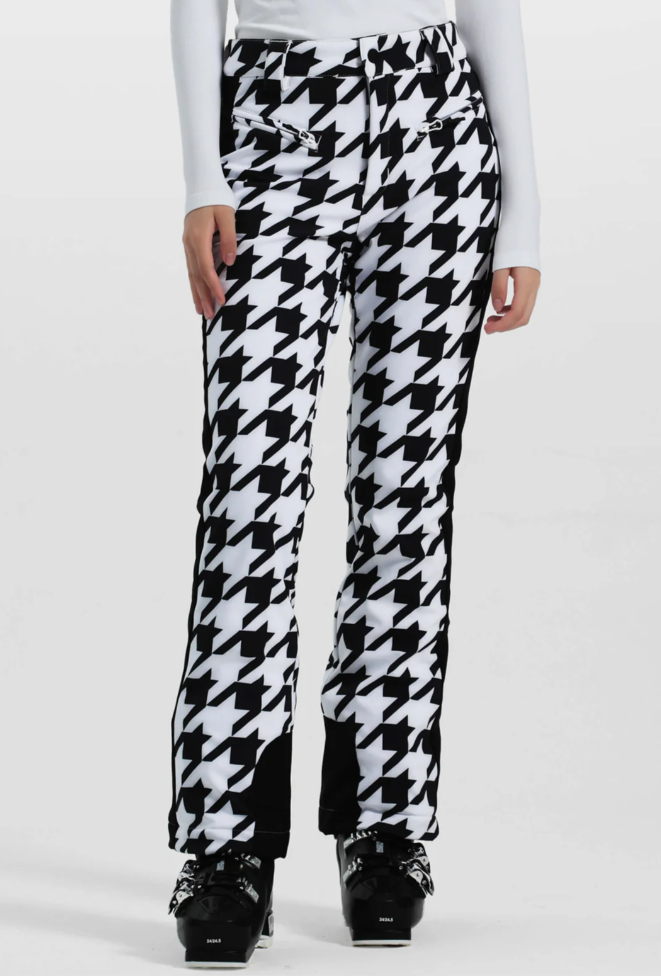Women's Casual Loose Checkered Wide Leg Pants High Waist Black M