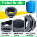4 Inch PVC Bulkhead Fitting, PVC Bulkhead Fitting for Pools, Rain Barrels, Aquariums, Water Tank
