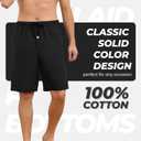 U2SKIIN Mens 100% Cotton Short Pajama Pants Lightweight Cool Sleep Pj Comfy Lounge Bottoms with Pockets and Button Fly (Black, M)