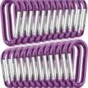 STURME 2" Aluminum D Ring Carabiners Clip D Shape Spring Loaded Gate Small Keychain Carabiner Clip Set Outdoor Camping Mini Lock Snap Hooks Spring Link Key Chain Durable Improved 24 PCS