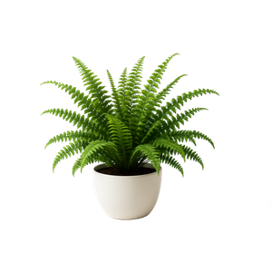 Artificial Potted Green Fern Plant for Indoor, Faux Greenery Bush Bouquet with White Berry Pinecone Accents, 16" Tall Set of 4, Fake Plants Arrangements Home Dcor