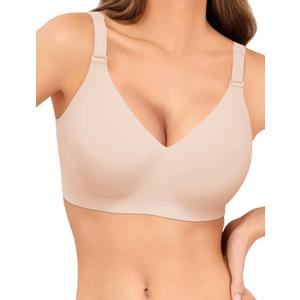 Easybunny Jelly Bras for Women No Underwire Wireless Bra Seamless Bralettes Buttery Smoothing Everyday Sports Bra-Nude,XL (XL)