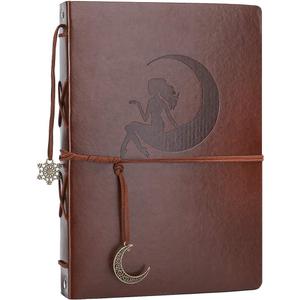 AIOR Scrapbook Photo Album 60 Pages Memory Book Leather Scrap Book DIY Guest Photo Book Wedding Travel Memory Album for Graduation Birthday Gifts (Moon Fema)