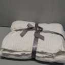 Knit Throw Blanket Super Soft Warm Blanket for Couch Lightweight Fluffy Blanket for Bed Sofa 50x60 Inches Cream