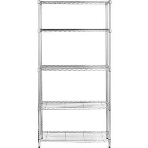 Amazon Basics 5-Shelf Adjustable Heavy Duty Steel Wire Rack Storage Shelving Organizer for Kitchen, Garage, 36" L x 14" W x 72" H, Chrome