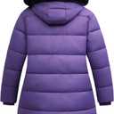 Pefflarge Women's Plus Size Down Coat (Purple)