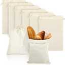 6 Pcs Reusable Cotton Washable Bags, 16 x 12 Inch Biodegradable Muslin Bag with Drawstrings, Large Linen Bag for Storage, Shopping