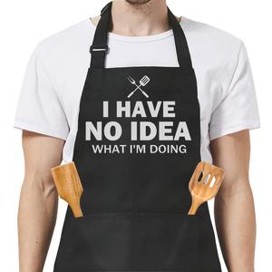 SANDJEST Funny Mens Aprons with Pockets for BBQ Grilling Cooking Grandpa Husband Apron for Birthday Christmas Father's Day