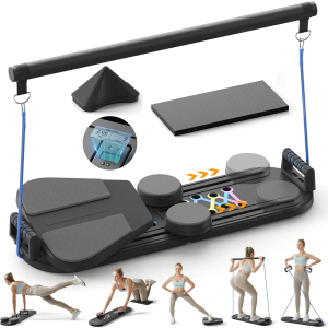 Pilates Board,Pilates Reformer Sets, Multifunctional Abdominal Pilates Board for Home Workout Equipment, Portable Foldable Ab Board Trainer Pilates Exercise Machine, Pilates Reformer Board for Women