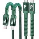 PRAKIE USB C to Lightning Cable 6FT 2Pack USB-C Fast Charger Cable Mfi Certified Type C to Lightning Cord USBC for iPhone 13 12 11 Pro Max Mini X XS XR 8 Plus 10 SE iPad 8th (Green)