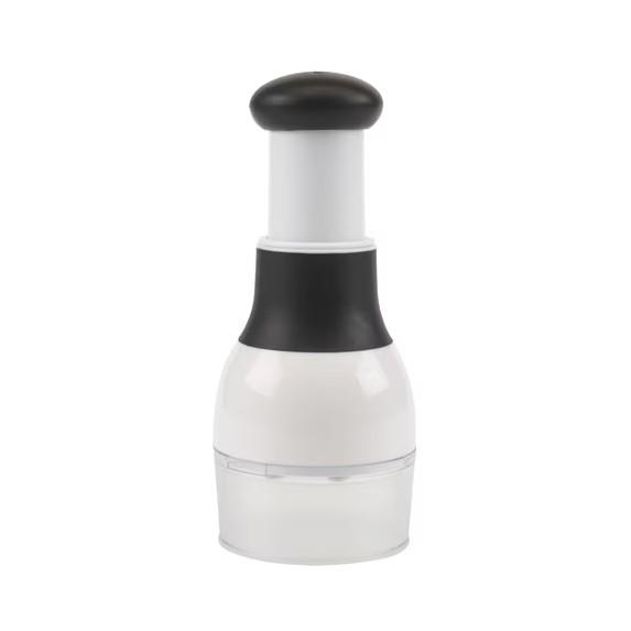 Touch Food Chopper, Stainless Steel Blades with Collection Cup, White and Black, Slice Chop, GoodCook