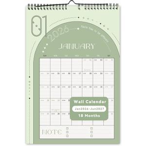 2 x Aesthetic Wall Calendar 2026 10" x 15", Run from January 2026 to June 2027 Vertical Calendar,18-Month Hanging Monthly Calendars, Positive Planner for Easy Organizing School Home Family