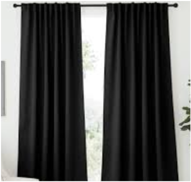 NICETOWN Halloween Black Blackout Living Room Curtains 84 inches Long, Black Out Curtain Panels for Bedroom  (Black Color) W52 x L84, 1 Pair, Thermal Insulated Blackout Draperies Window Treatment