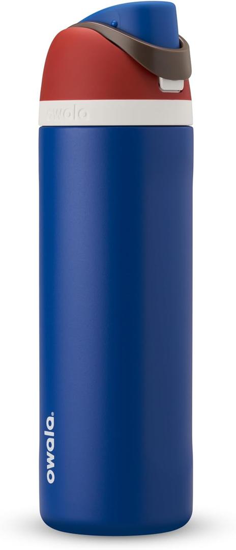 Owala Marvel FreeSip Insulated Stainless Steel Water Bottle with Straw for Sports and Travel, BPA-Free Sports Water Bottle, 24 oz, Captain America