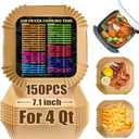 Air Fryer Liners 4QT for Chefman Air Fryer, Airfryer Liners Disposable 7.1 Inch Air Fryer Paper Liners for Instant Pot Vortex Plus 4QT Air Fryers, 150PCS