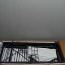 Homeiju Rack Freestanding Floor, Bar Cabinet for Liquor and Glasses, 4-Tier bar Cabinet with Tabletop, Glass Holder, Storage Drawer and Storage for Home Bar(Patent No.D1009580) (Right Angle-White)