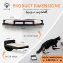 INICIO Cat Wall Shelves - Modern and Durable 3 Step Cat Furniture for Wall - Stylish Birch Floating Shelf for Cats up to 15lbs - Wooden Corner Shelves with Cushioned Perch - Black