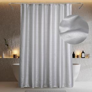 Silver Shower Curtains for Bathroom: 78 Inch Glitter Sparkle Bling Light Grey Fabric Shower Curtain - Waterproof Washable Luxury Elegant Fancy Glam Metallic Shimmer Bath Curtain - 72x78