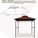 Grill Gazebo Replacement Canopy Roof Hugline 5x8 Outdoor Grill Shelter Canopy Top Double Tiered BBQ Tent Cover Fit for Model L-GG001PST-F (Burgundy)