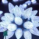 Brightown C9 LED Christmas String Lights, 33ft 50 LED Waterproof Strawberry String Lights, Plug-in Extendable Green Wire Lights String for Outdoor Indoor Patio Party Decoration (White)