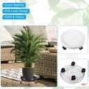 PATIKIL Plant Stand with Wheels, 12 Inch Heavy Plant Roller Base Movable Flower Round Potted Pallet Rolling Planter Caddy for Indoor Outdoor, White