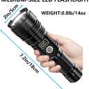 Flashlights High Lumens Rechargeable, 100,000LM LED Super Bright Flash Light, Zoomable Linternas with LCD Digital Display, 5 Mode, Waterproof, Powerful Tactical Flashlight for Emergencies Camping Gift