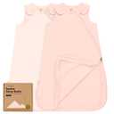 2-Pack Organic Baby Sleep Sacks, 100% Cotton - Soft & Breathable 0.5TOG Baby Wearable Blanket, Toddler Sleeping Sack 0-6 months, Easy to Wear Transitional Swaddles for Newborns, Infants(Mist Rose, S)