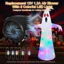 12V 1.2A Inflatable Replacement Motor for 5-9FT Halloween Christmas Inflatables Air Blower Fan with 5 LED Light 1.5A Adapter Outdoor Blow Up Fan Parts Inflatables (White Lights 5 LED, 12V 1.2A)