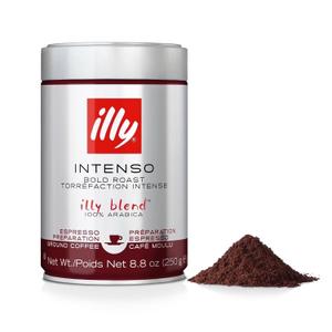 illy Intenso Ground Espresso Coffee, Bold Roast, Intense, Robust and Full Flavored With Notes of Deep Cocoa, 100% Arabica Coffee, No Preservatives, 8.8 Ounce Can (Pack of 1) (EXP 02/01/28)