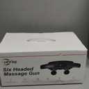 6 Head Massage Gun Deep Tissue with 9 Levels & 9 Modes, Electric Massager Tool for Legs, Arms, Waist, Back, Buttocks - Full Body Muscle Pain Relief, Ideal Gifts for Women, Men, Mom, and Dad (Gray)