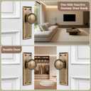 2 Pack Single Sided Old Style Dummy Door Knobs Interior, Vintage Antique Brass Long Plate Dummy Door Handles