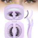 JIMIRE Magnetic Eyelashes Natural Look Wispy Magentic Lashes Reusable Magnetic Eyelashes with Applicator No Glue Needed Press on Magnetic Lashes Quick to Wear